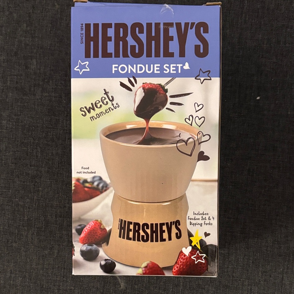 HERSHEY'S Cream Fondue Set - Beige Chocolate Fondue Pot - Picture 1 of 2